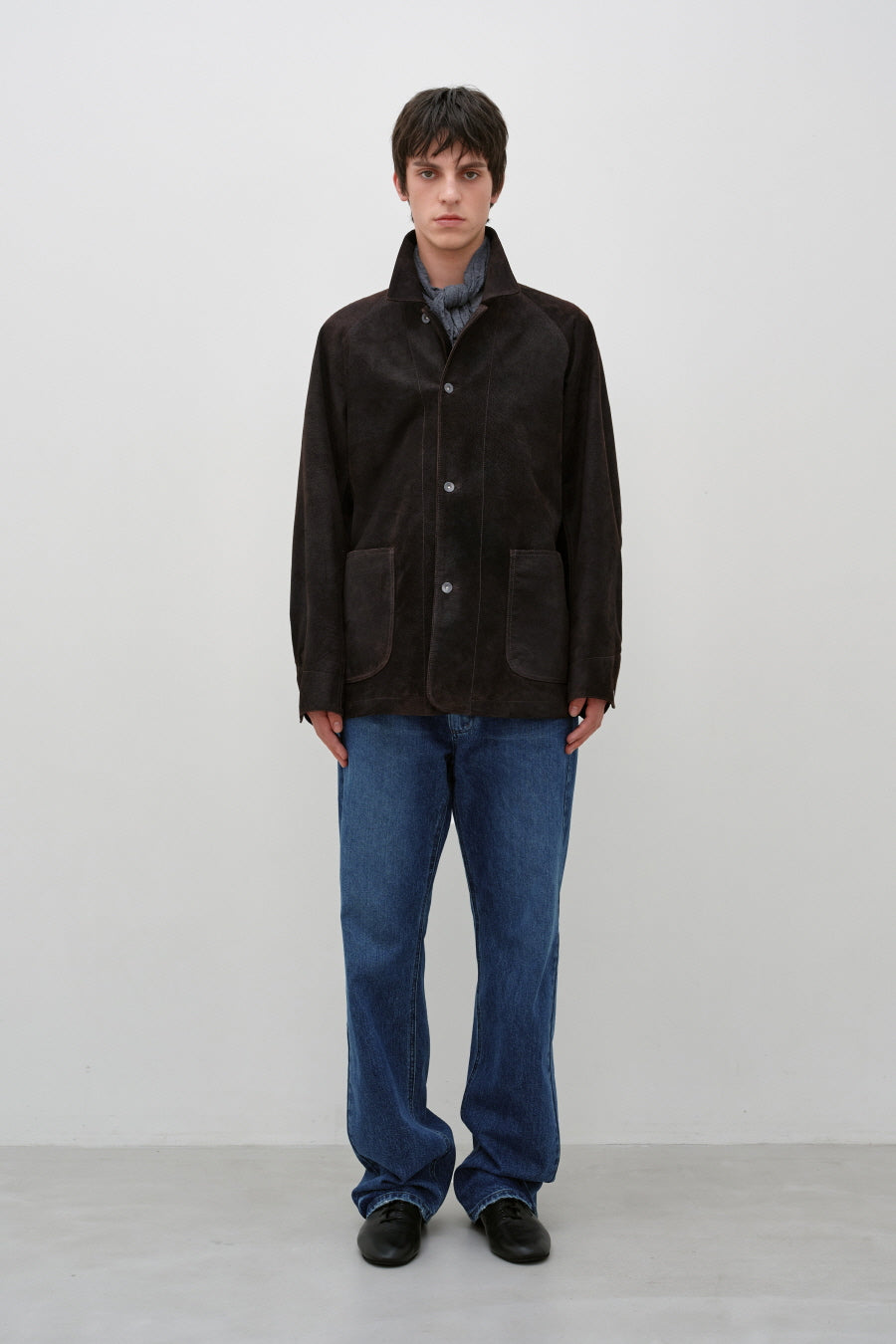 Insilence - Suede Chore Jacket (Brown) product image 2 | TRAB K-Fashion Australia