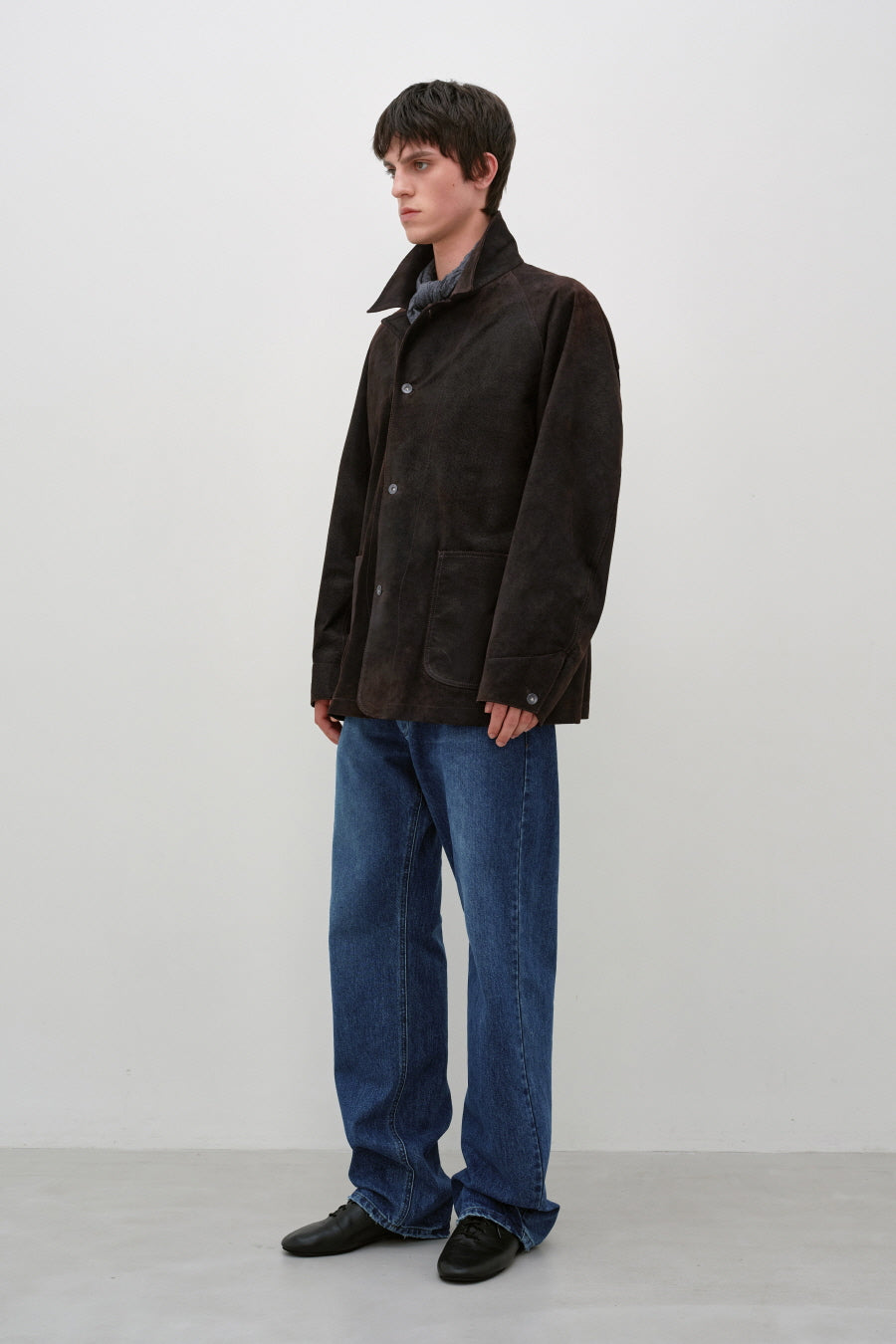 Insilence - Suede Chore Jacket (Brown) product image 3 | TRAB K-Fashion Australia