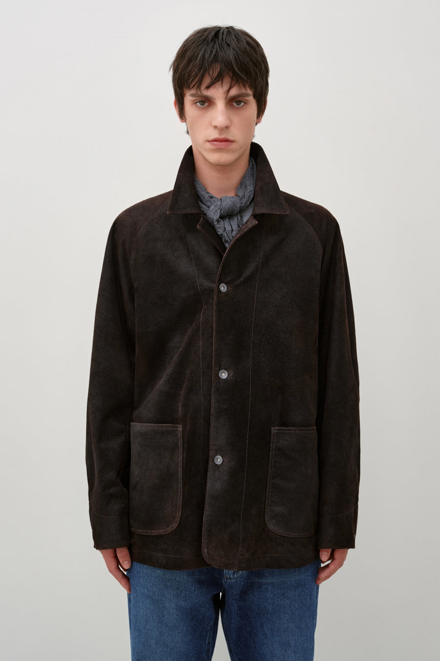 Insilence - Suede Chore Jacket (Brown) product image 6 | TRAB K-Fashion Australia