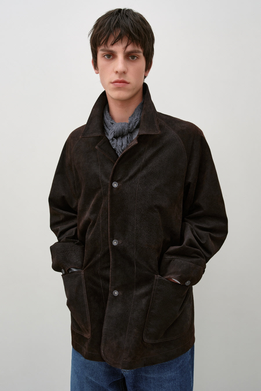 Insilence - Suede Chore Jacket (Brown) product image 5 | TRAB K-Fashion Australia