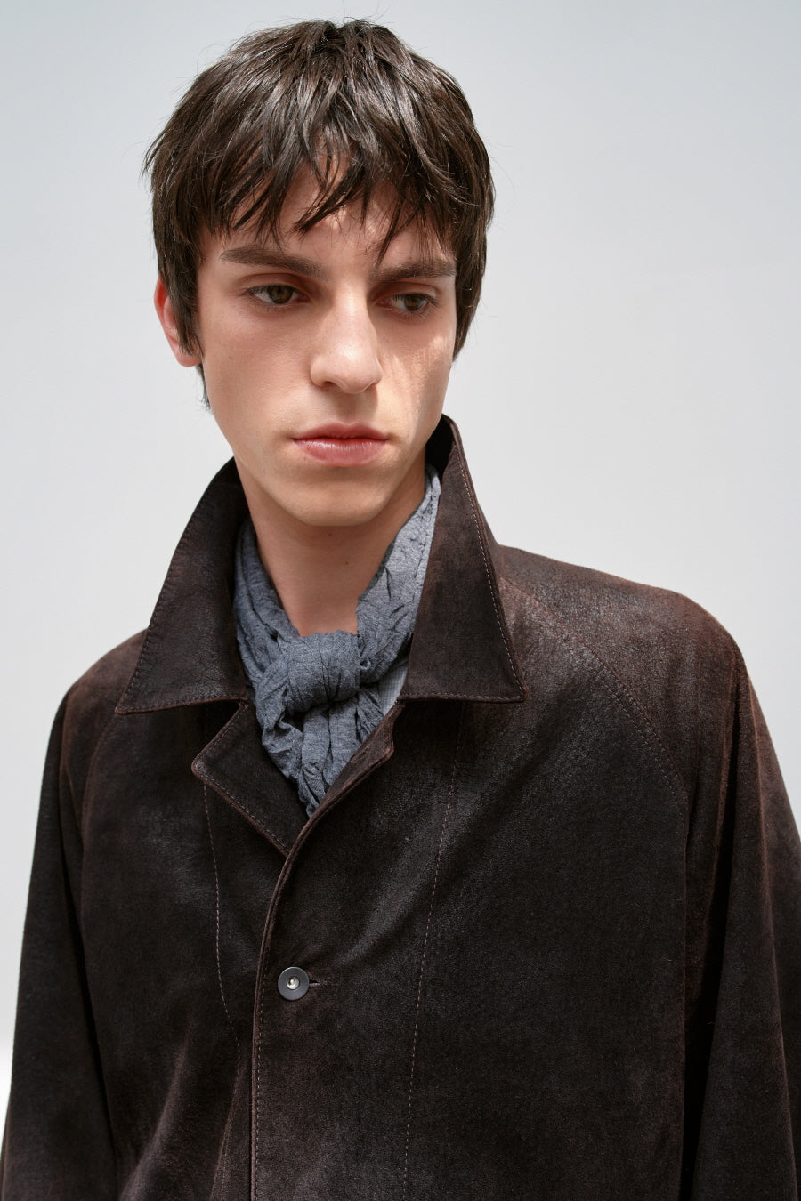 Insilence - Suede Chore Jacket (Brown) product image 1 | TRAB K-Fashion Australia
