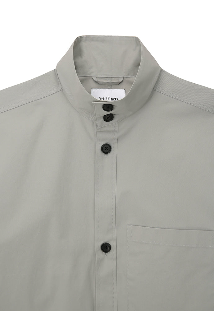 Art if acts - One Pocket Stand Collar Shirt (Grey) product image 13 | TRAB K-Fashion Australia
