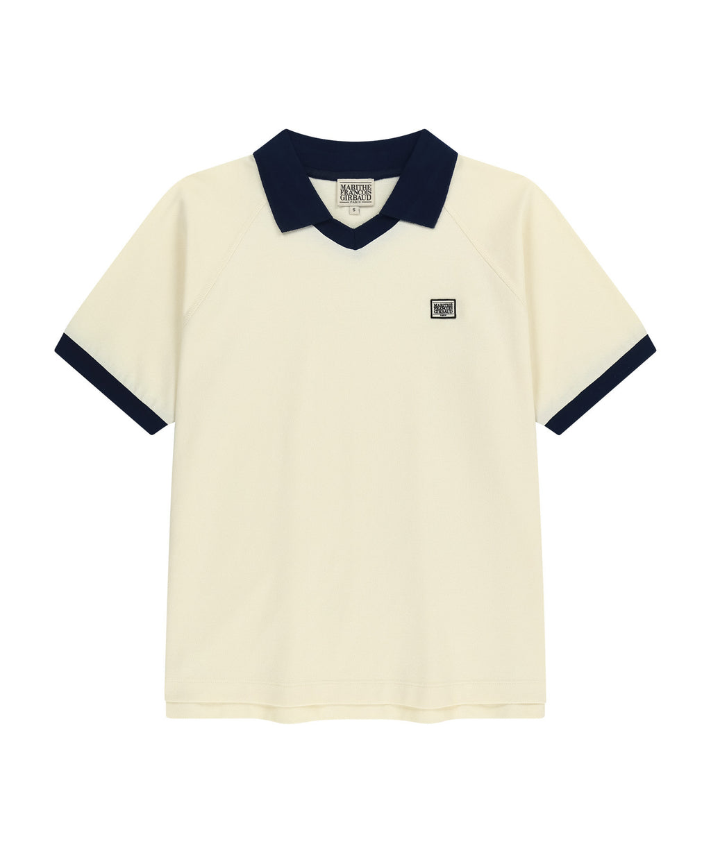 Marithe & Francois Girbaud - Small Classic Logo Pk Collar Point Tee (Ivory) product image 2 | TRAB K-Fashion Australia
