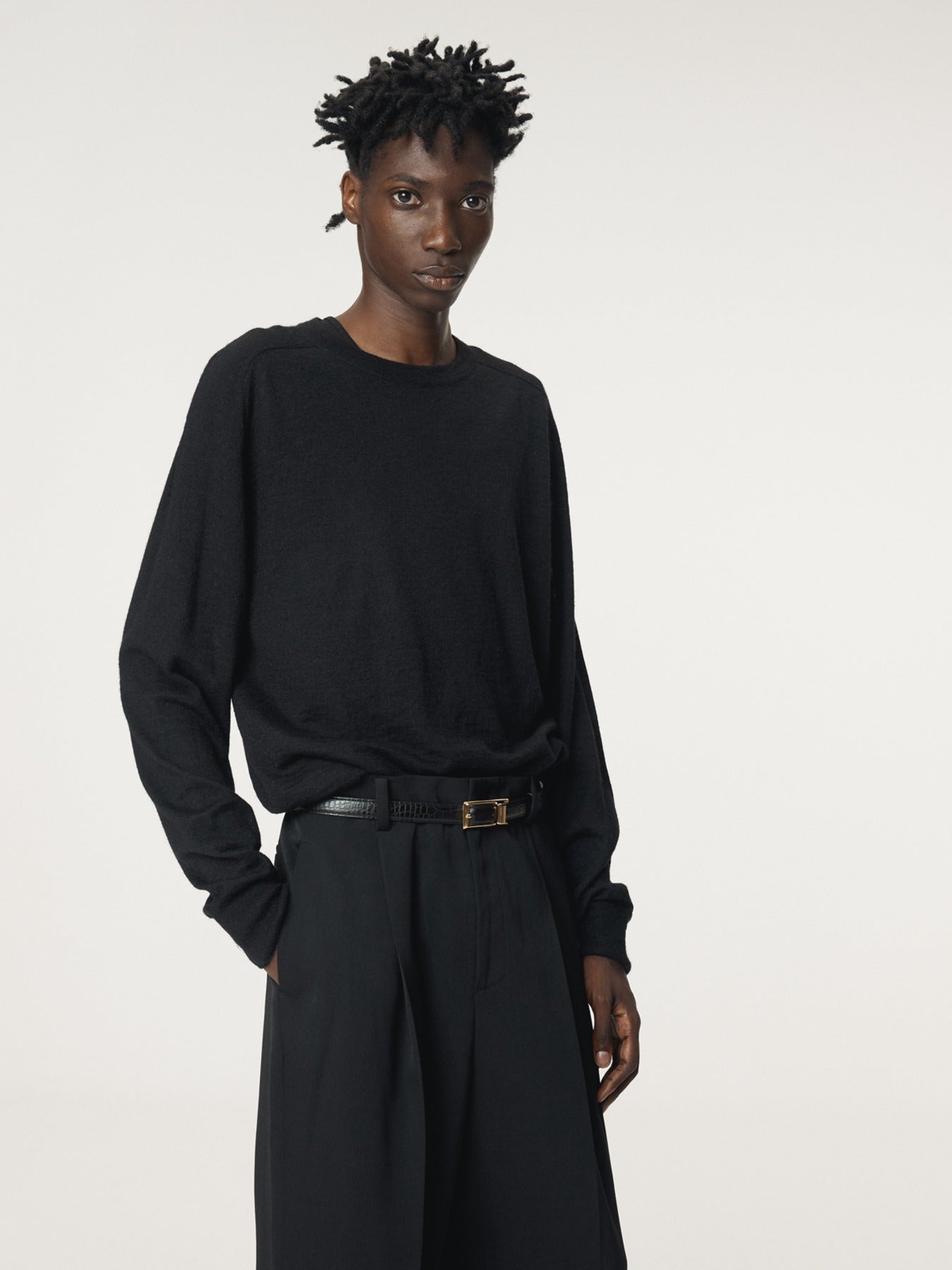 Recto - Rc Sheer Knit Top (Black) product image 1 | TRAB K-Fashion Australia