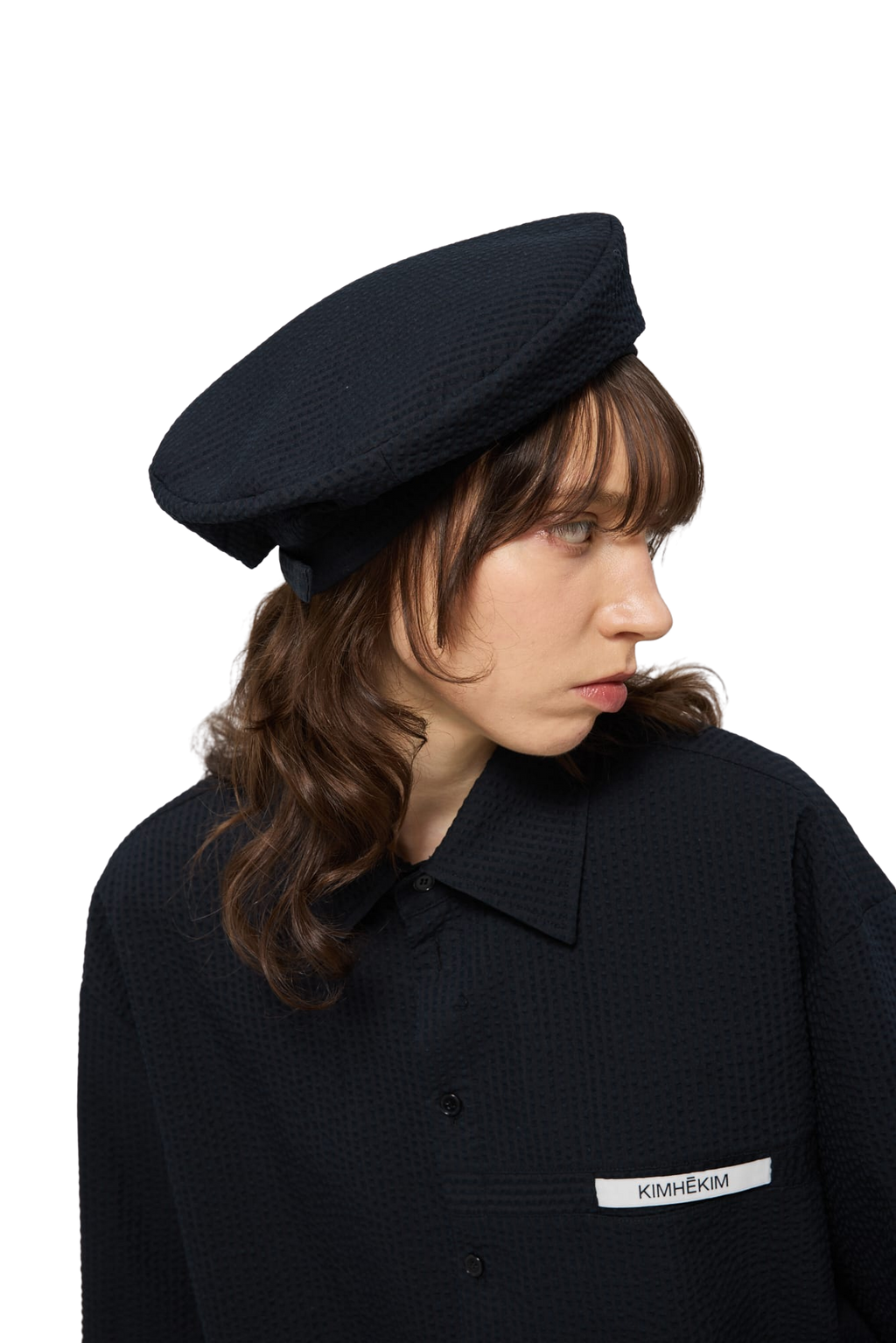 Kimhe Kim - Seersucker Beret (Black) product image 10 | TRAB K-Fashion Australia
