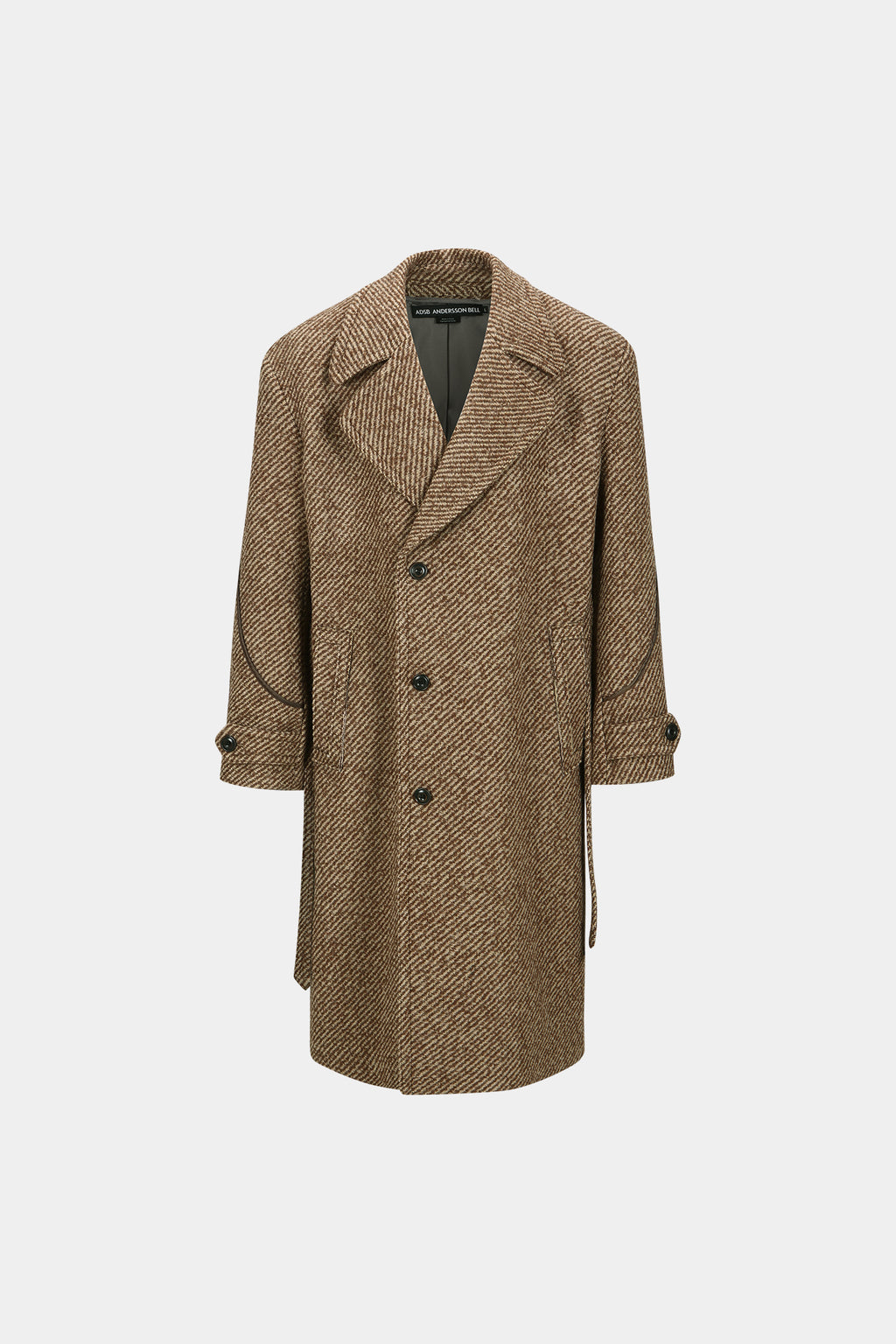 Andersson Bell - Rovy Double Breasted Big Twill Coat (Brown) product image 8 | TRAB K-Fashion Australia