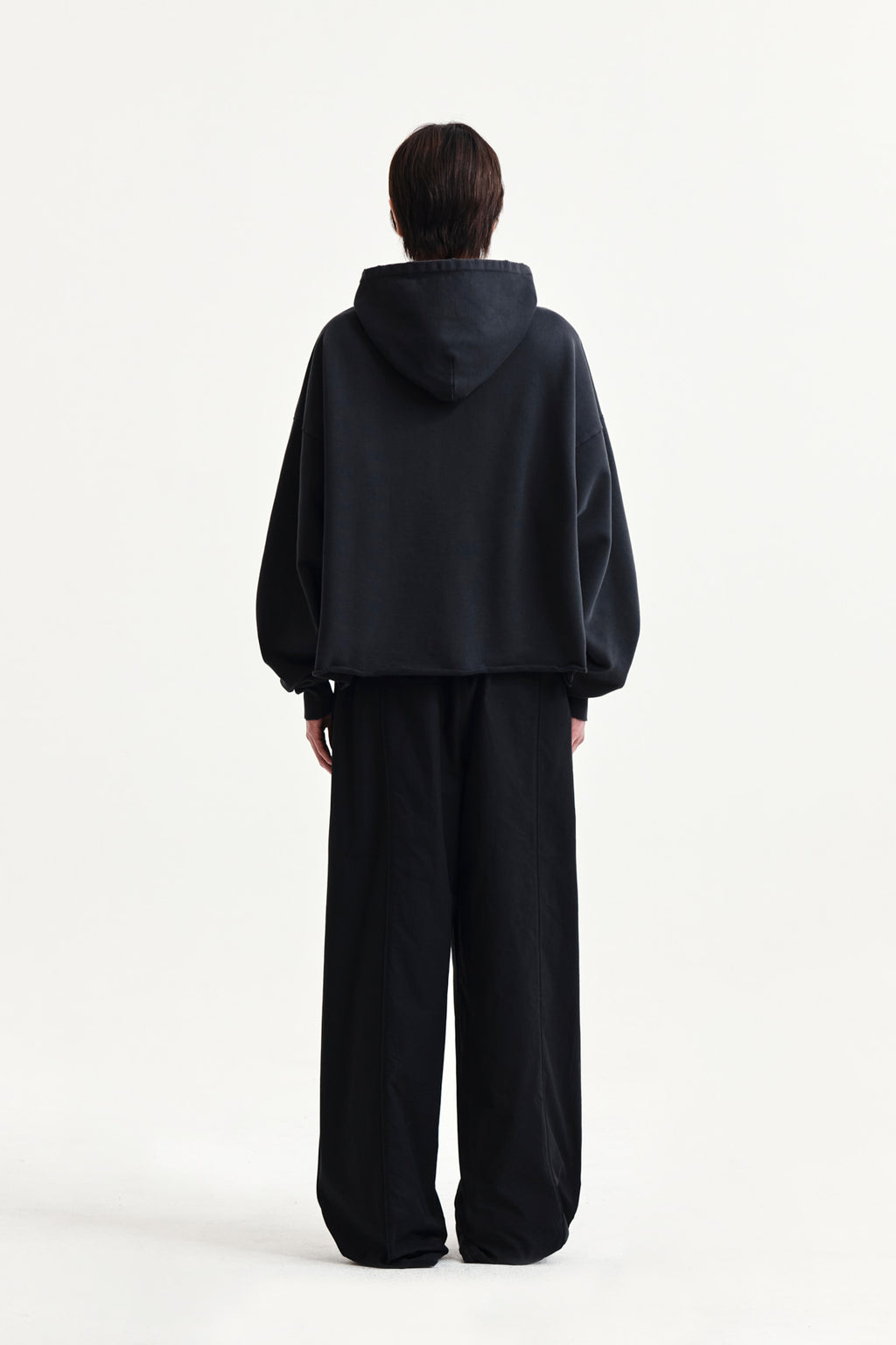 Matin Kim - Raw Edge Hem Sweat Hoody (Charcoal) product image 12 | TRAB K-Fashion Australia