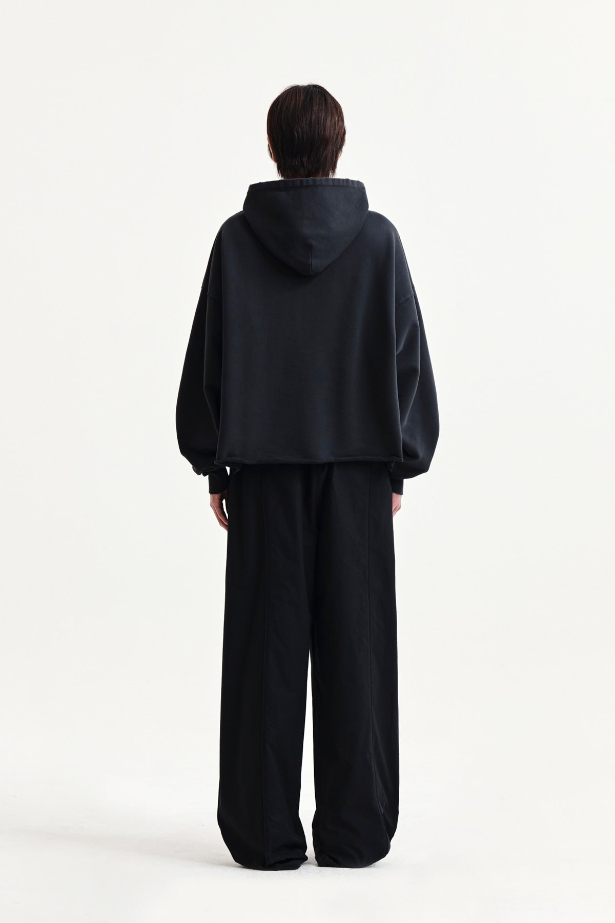 Matin Kim - Raw Edge Hem Sweat Hoody (Charcoal) product image 12 | TRAB K-Fashion Australia