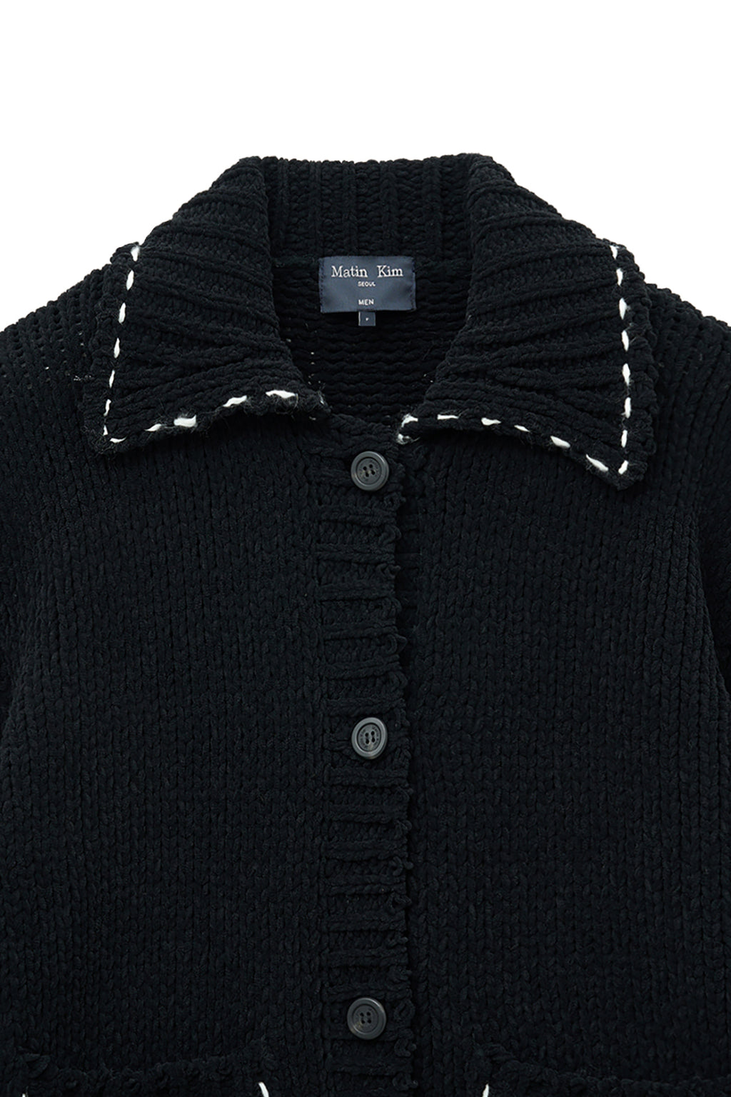 Matin Kim - Handmade Collar Knit Cardigan (Black) product image 4 | TRAB K-Fashion Australia
