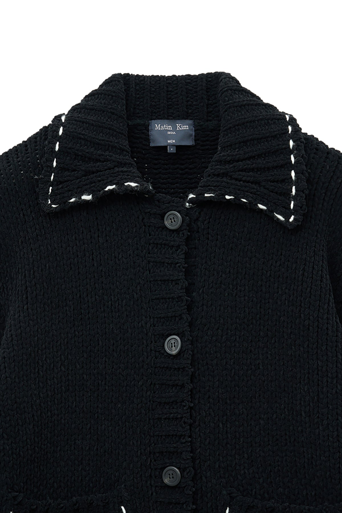 Matin Kim - Handmade Collar Knit Cardigan (Black) product image 4 | TRAB K-Fashion Australia