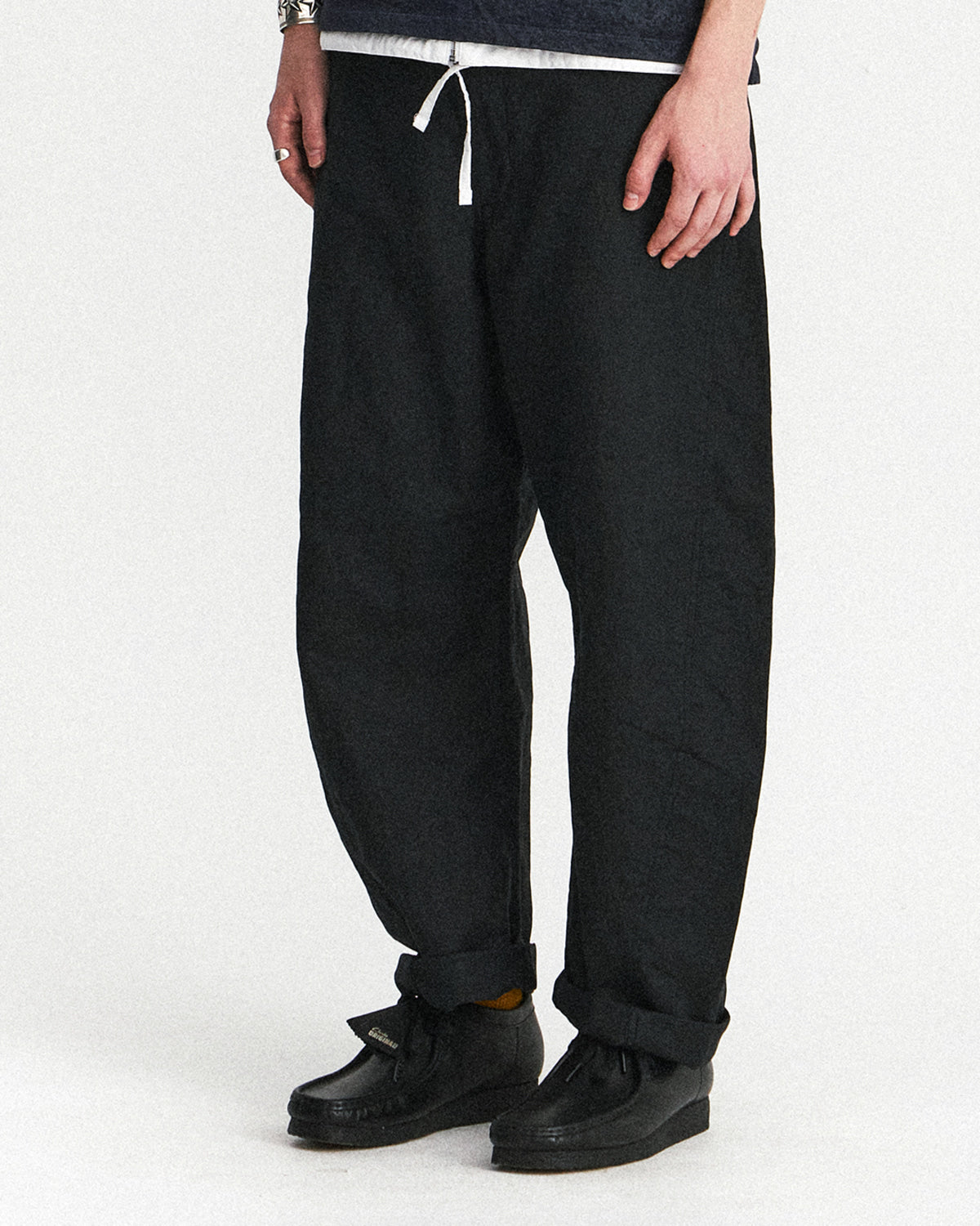 Eastlogue - Cinch Back Curved Pants (Black Linen) product image 3 | TRAB K-Fashion Australia
