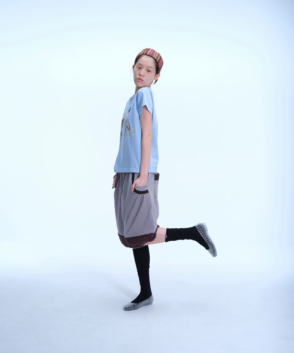 Coyseio - Pumpkin Sweat Shorts (Grey) product image 3 | TRAB K-Fashion Australia