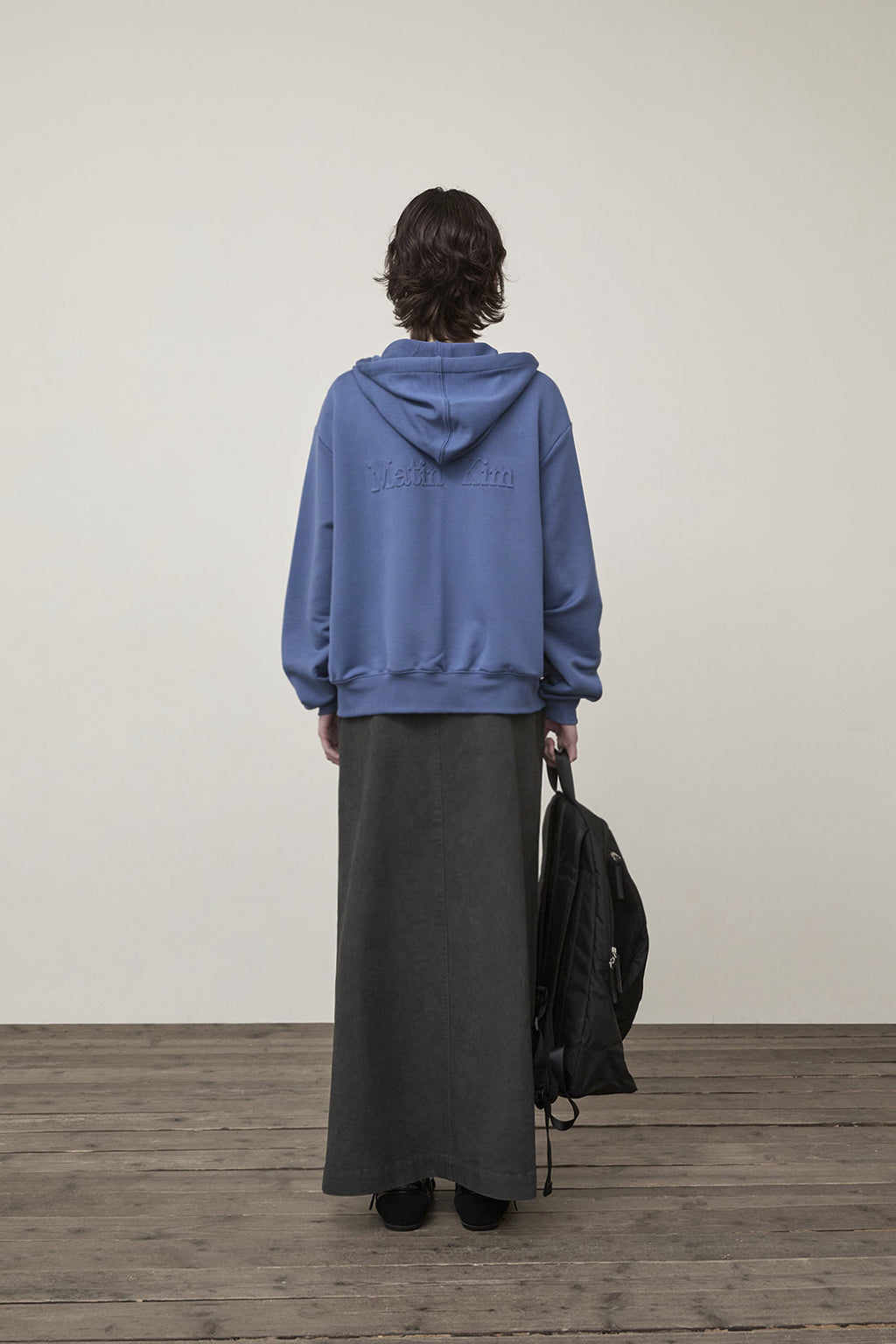 Matin Kim - Back Logo Glitter Hoody Zip Up (Blue) product image 7 | TRAB K-Fashion Australia