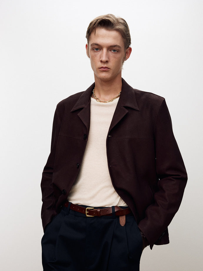 Tonywack - Nubuck Lamb Leather Jacket (Burgundy) product image 5 | TRAB K-Fashion Australia