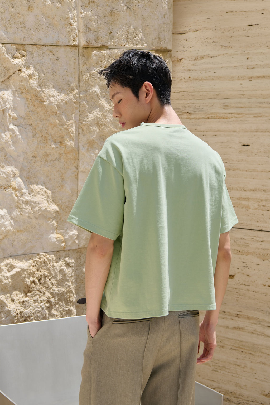 STU - Overlap Crop T-shirt (Green) product image 6 | TRAB K-Fashion Australia