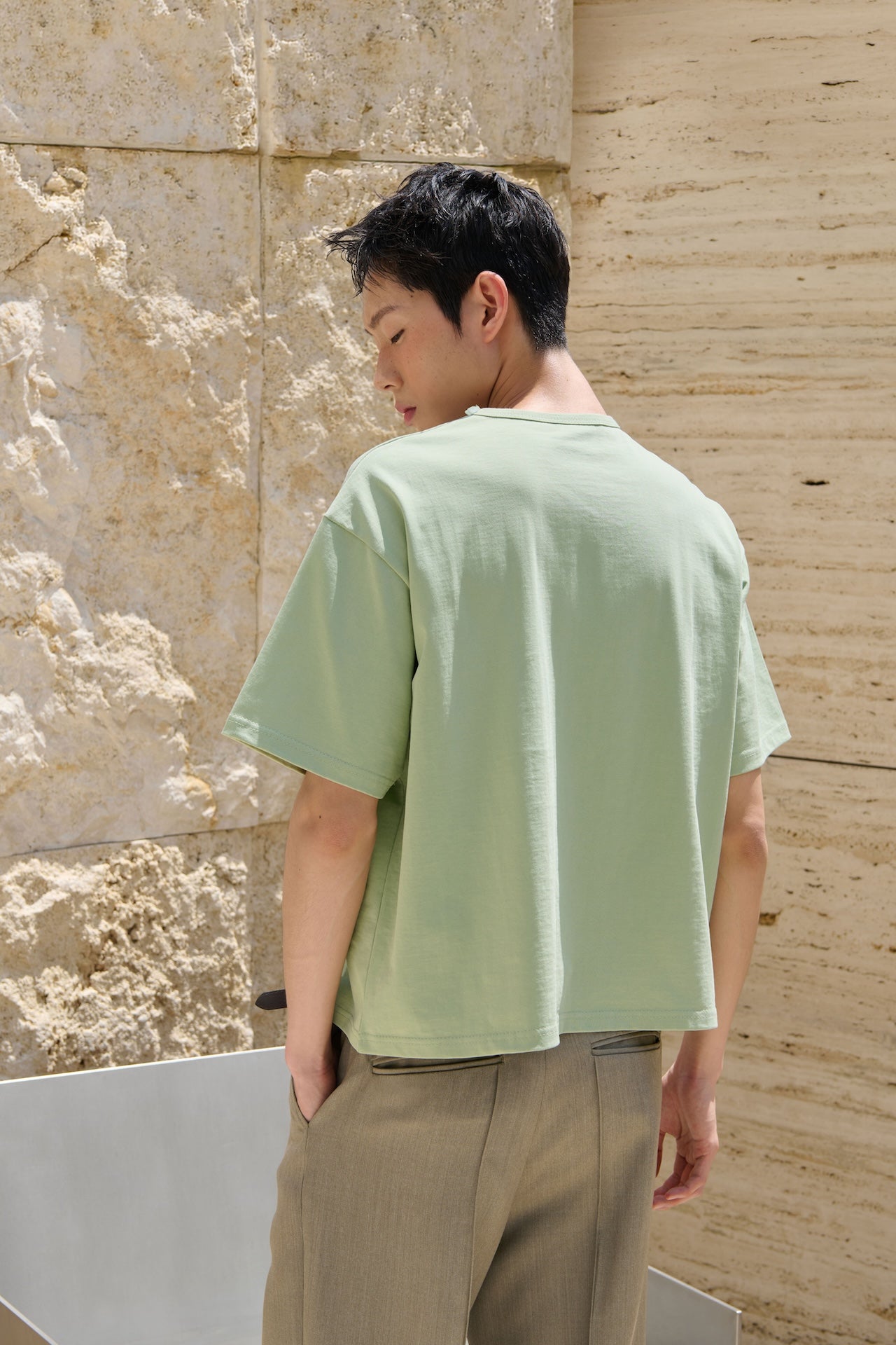 STU - Overlap Crop T-shirt (Green) product image 6 | TRAB K-Fashion Australia