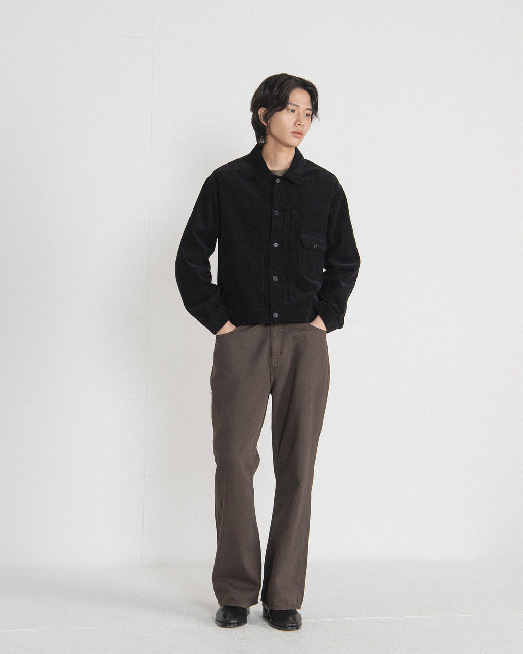Brownyard - Washed Corduroy Trucker Jacket (Black) product image 4 | TRAB K-Fashion Australia