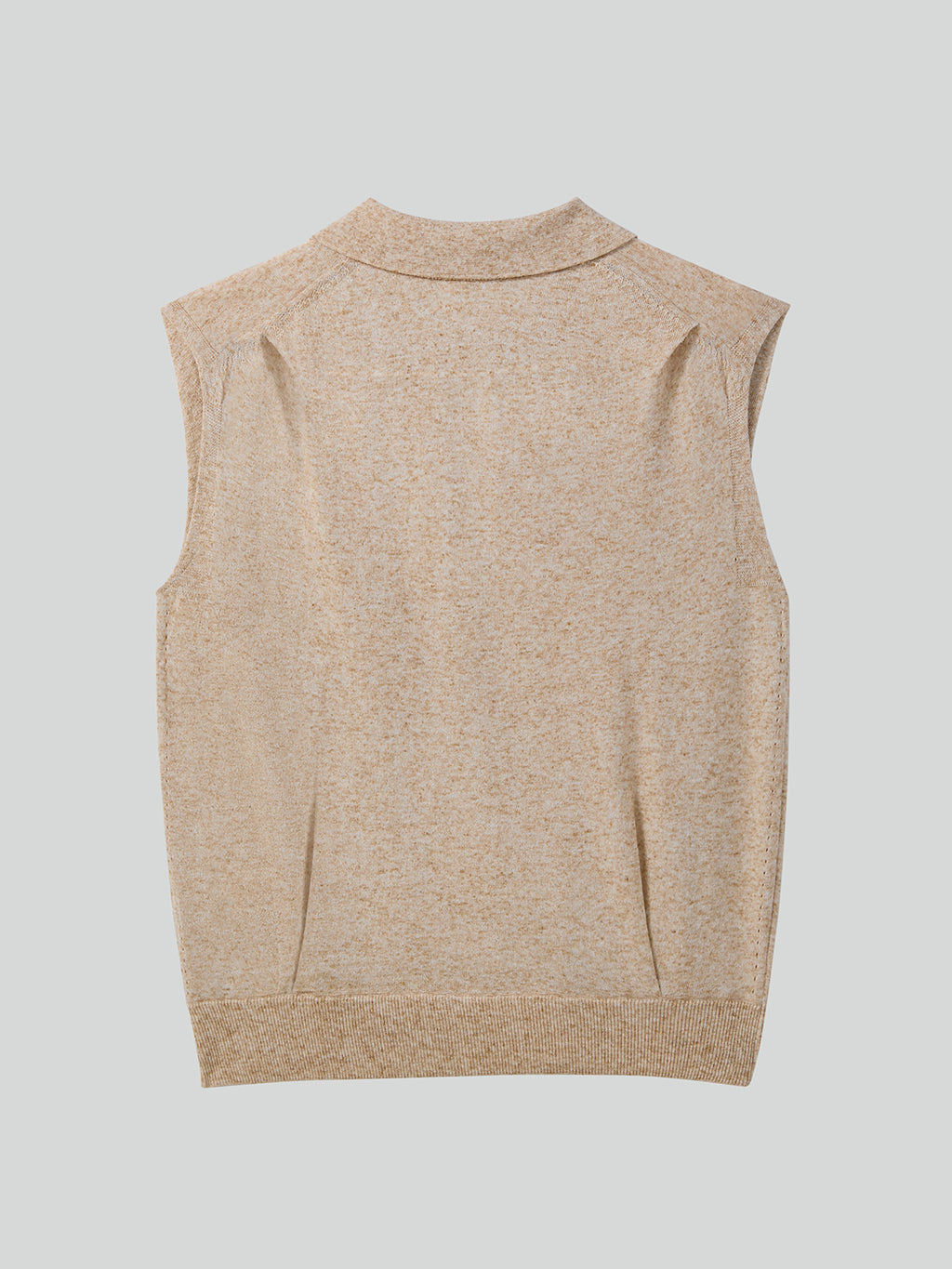 Recto - Linen Blend Polo Knit Vest (Oatmeal) product image 6 | TRAB K-Fashion Australia