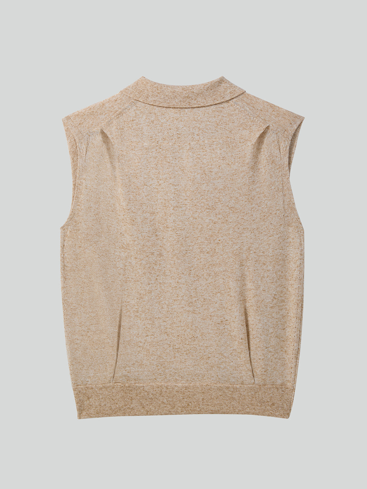 Recto - Linen Blend Polo Knit Vest (Oatmeal) product image 6 | TRAB K-Fashion Australia