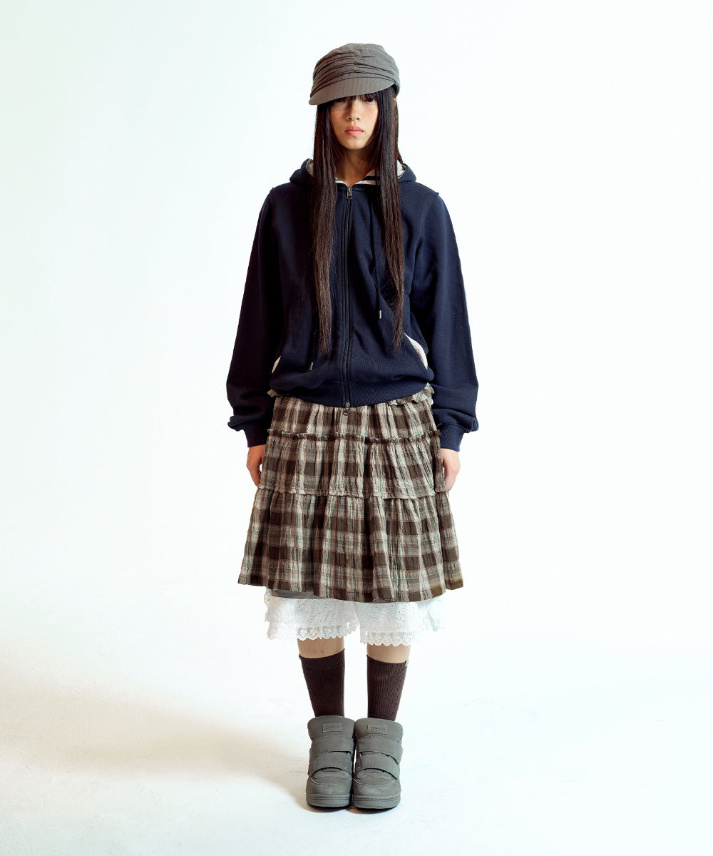 Coyseio - Flower Point Zip-Up Hoodie (Navy) product image 8 | TRAB K-Fashion Australia