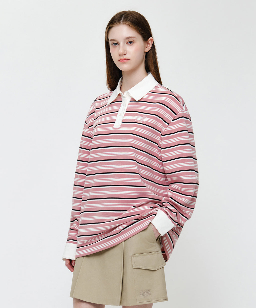 Marithe & Francois Girbaud - Small Classic Logo Lace Collar Sweatshirt (Stripe) product image 2 | TRAB K-Fashion Australia