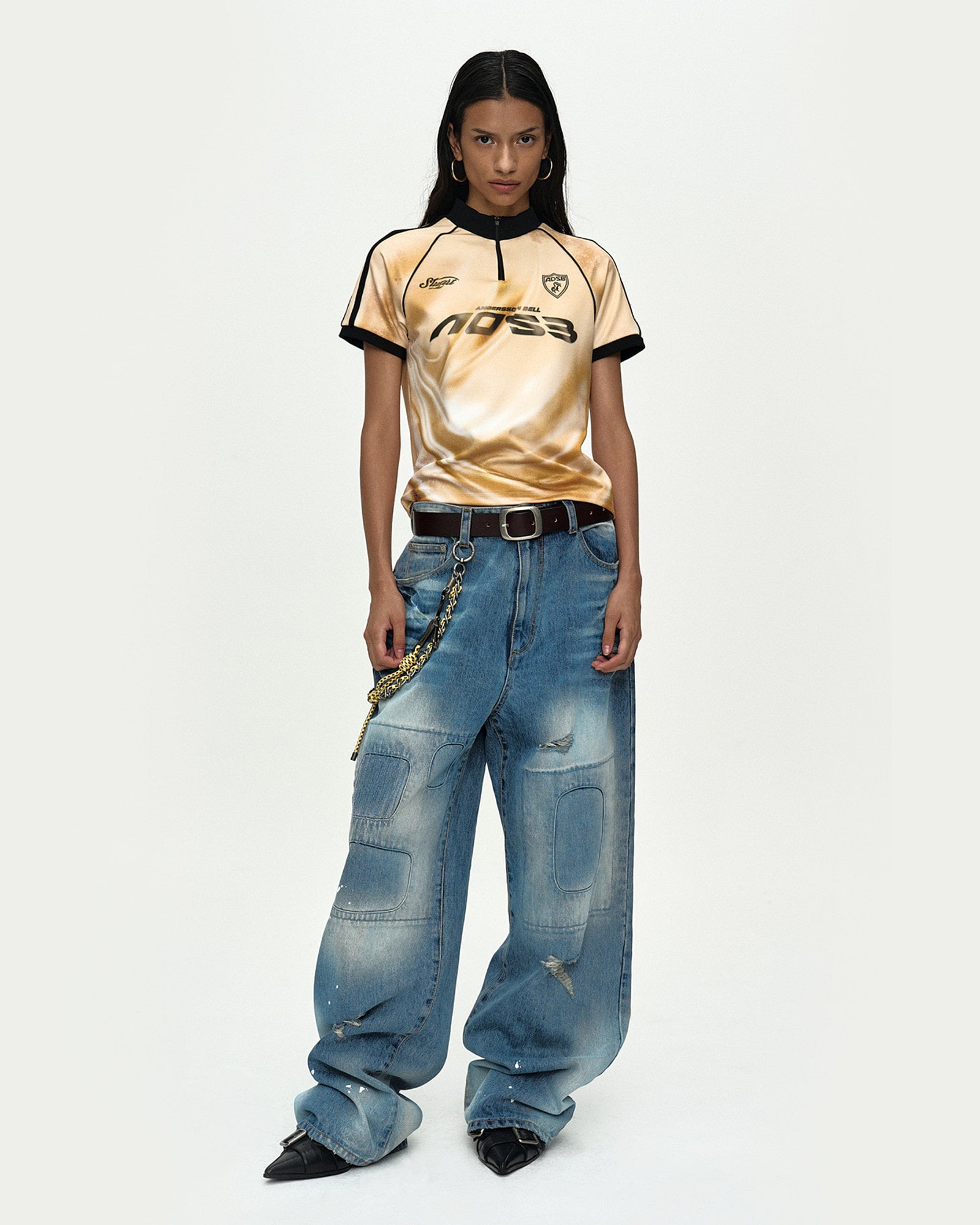 Andersson Bell - Printed Football Zip-Up Top (Gold) product image 2 | TRAB K-Fashion Australia