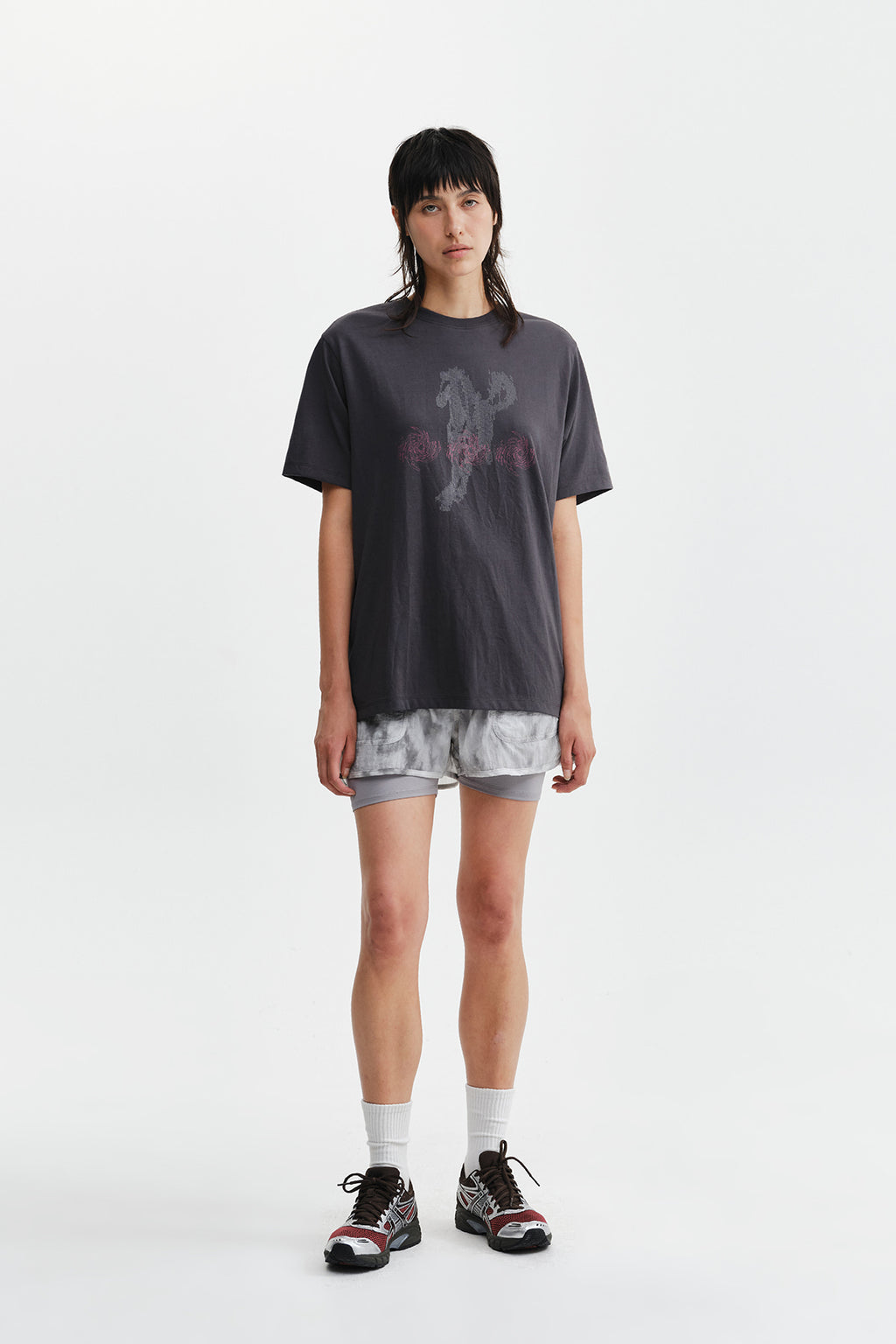 Matin Kim - Matin Pace Sprint Graffiti Top (Charcoal) product image 11 | TRAB K-Fashion Australia