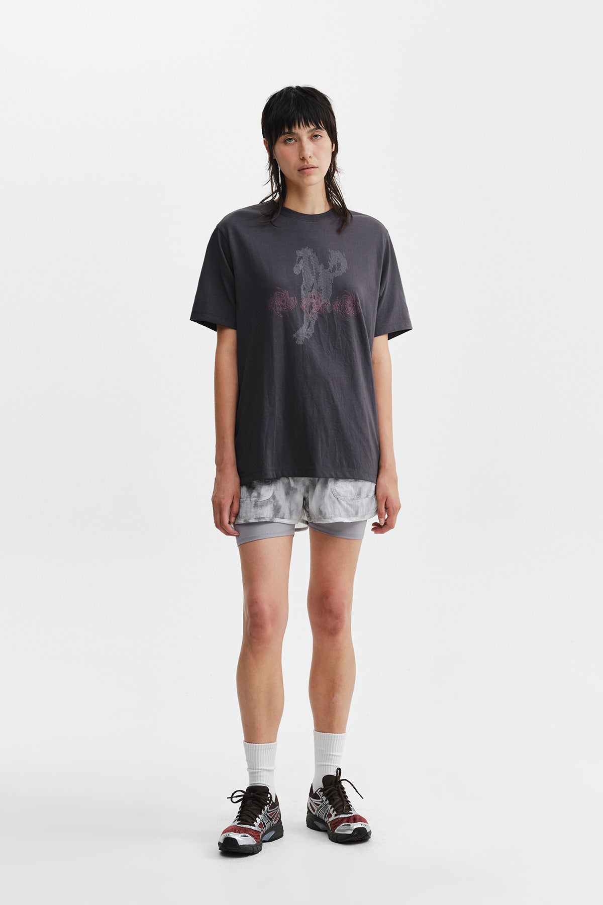 Matin Kim - Matin Pace Sprint Graffiti Top (Charcoal) product image 11 | TRAB K-Fashion Australia