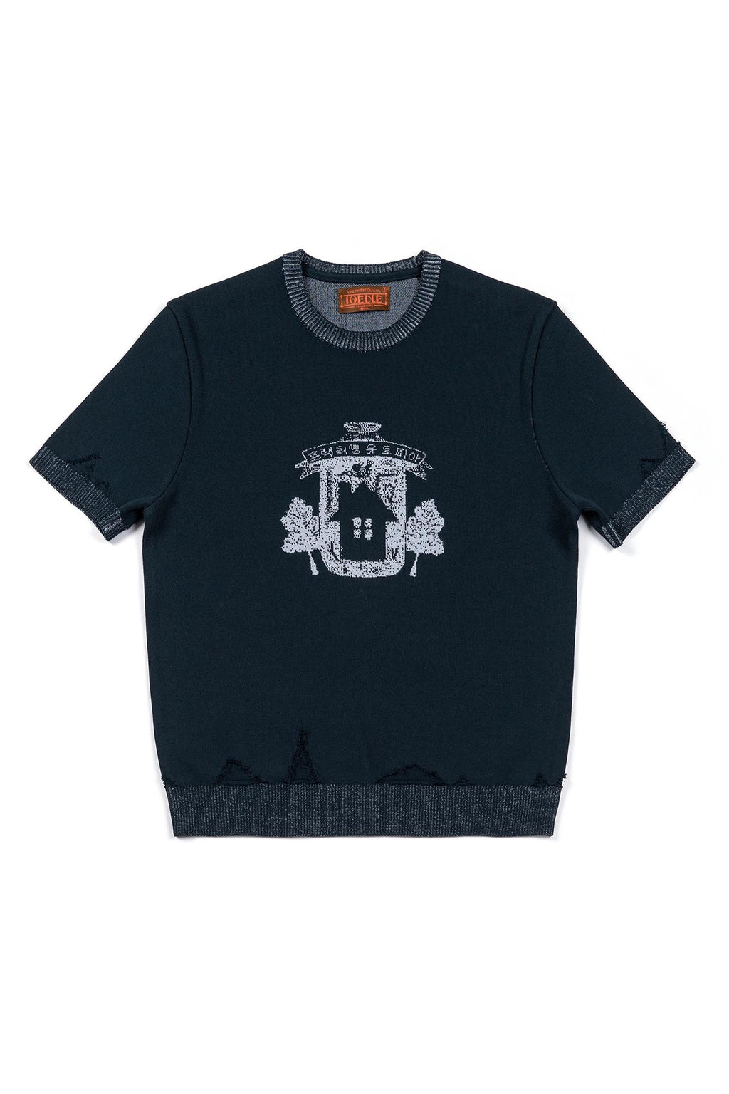 Ioedle - Utopia Vintage Jacquard Short Sleeve Knit (Navy) product image 2 | TRAB K-Fashion Australia
