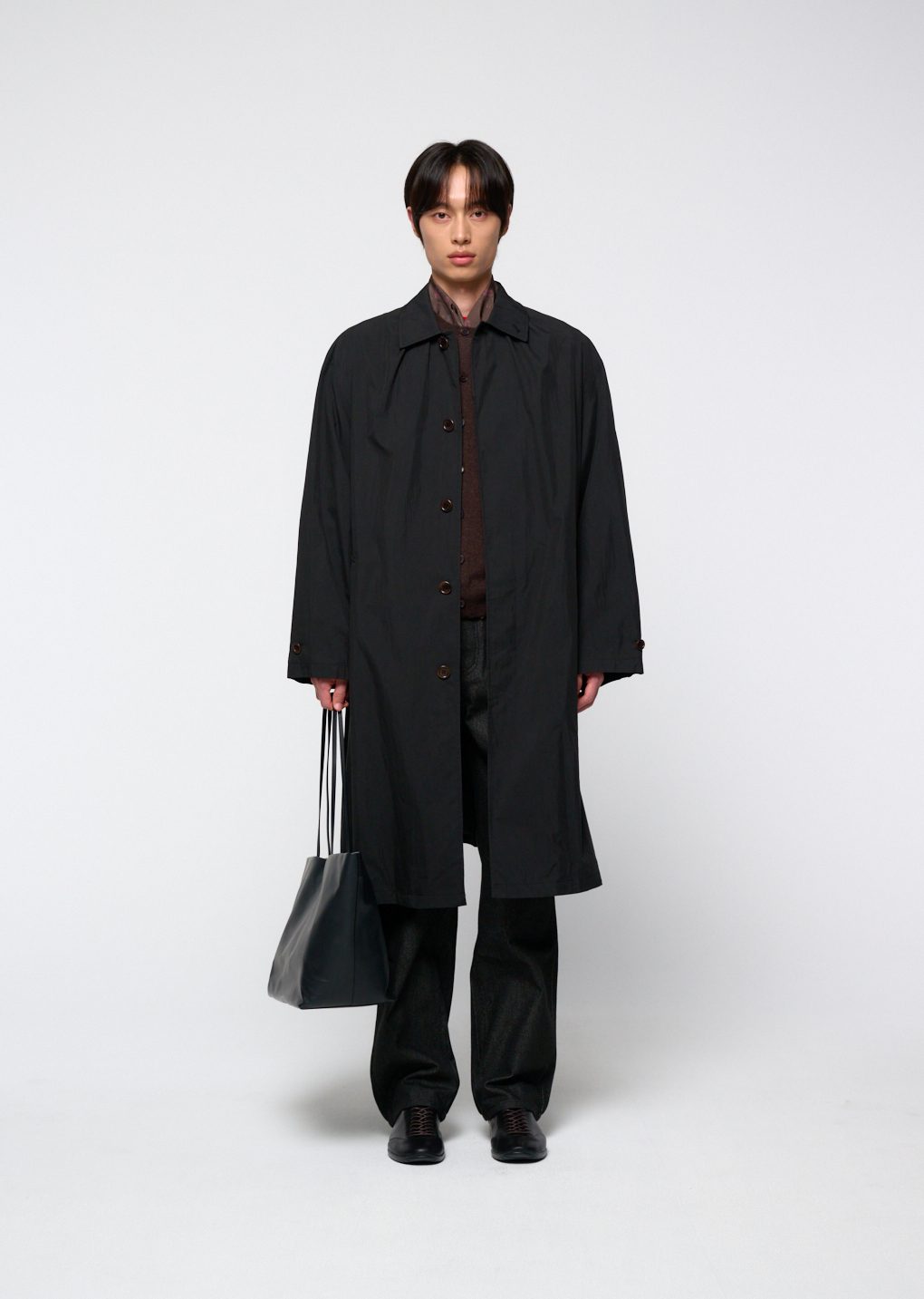 Amomento - Cotton nylon shirring coat (Black) product image 20 | TRAB K-Fashion Australia
