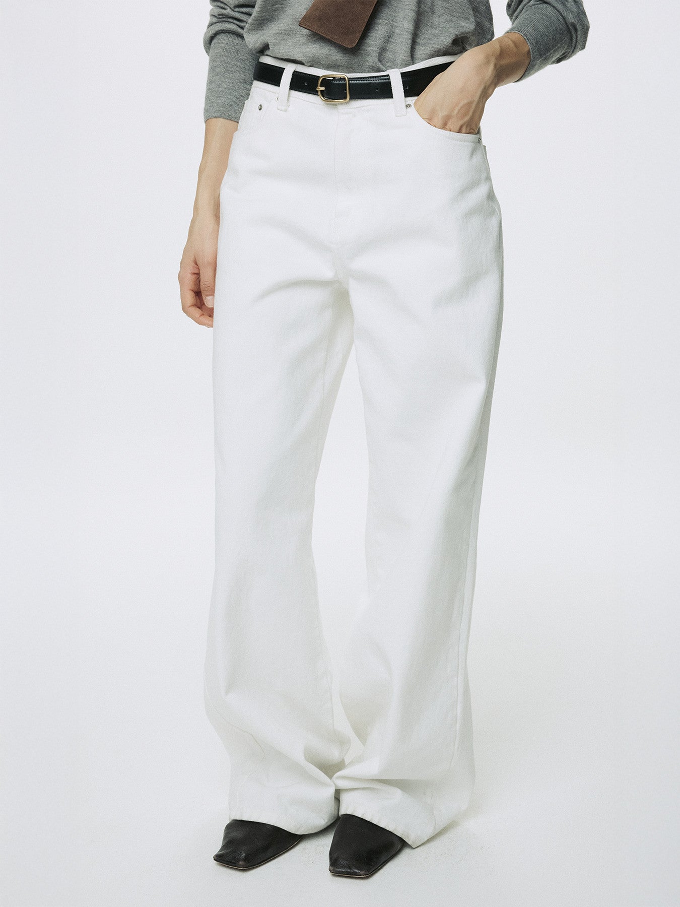 Tonywack - Wide-Leg Baggy Denim Jeans (Off White) product image 6 | TRAB K-Fashion Australia