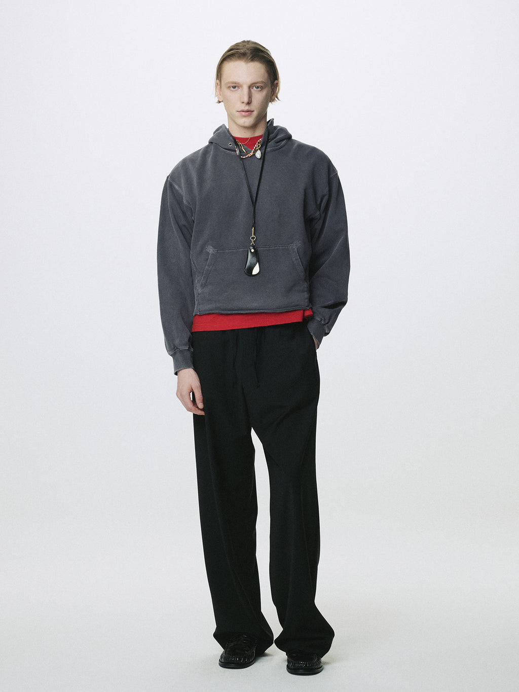 Tonywack - Garment Dyed Raw Edge Hoodie (Faded Ink) product image 2 | TRAB K-Fashion Australia