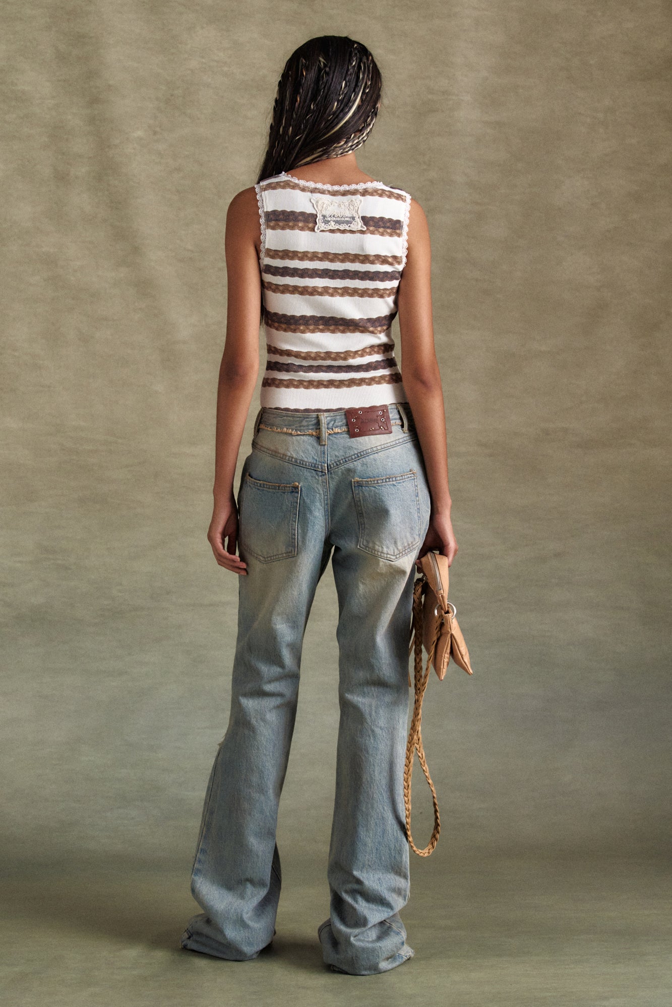 Andersson Bell - Deconstructed Dirty Wash Bootcut Jeans (Washed Blue) product image 3 | TRAB K-Fashion Australia