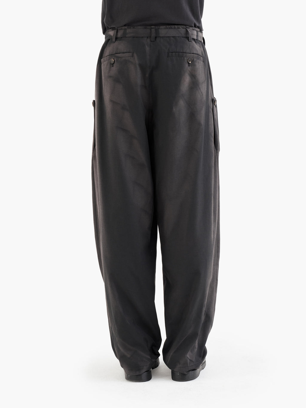 Jiyong Kim - Sun-Bleached Belted Wide Trousers (Black) product image 6 | TRAB K-Fashion Australia