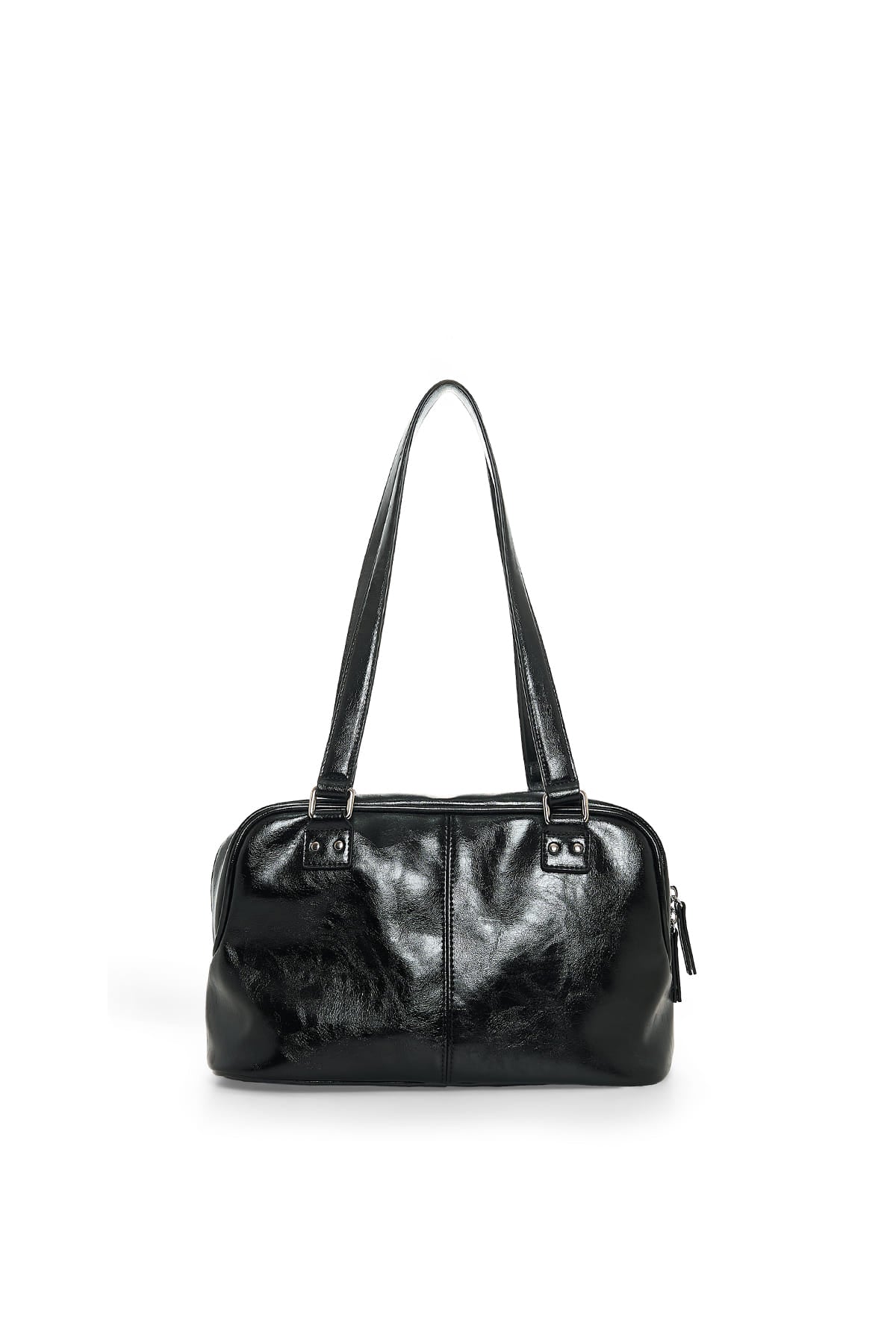 Matin Kim - Double Pocket Brick Shoulder Bag (Black) product image 3 | TRAB K-Fashion Australia