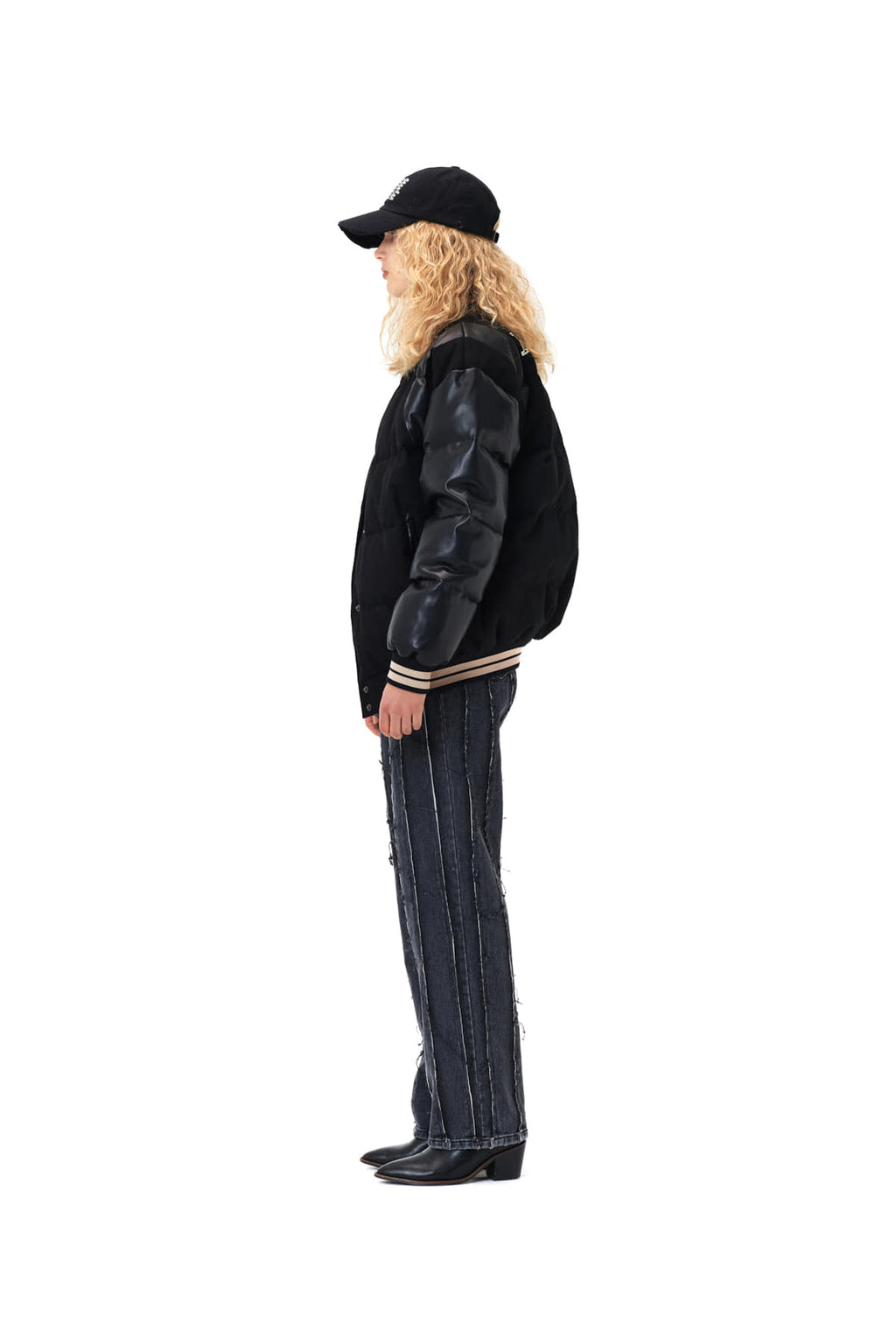 Matin Kim - Varsity Down Jacket (Black) product image 6 | TRAB K-Fashion Australia