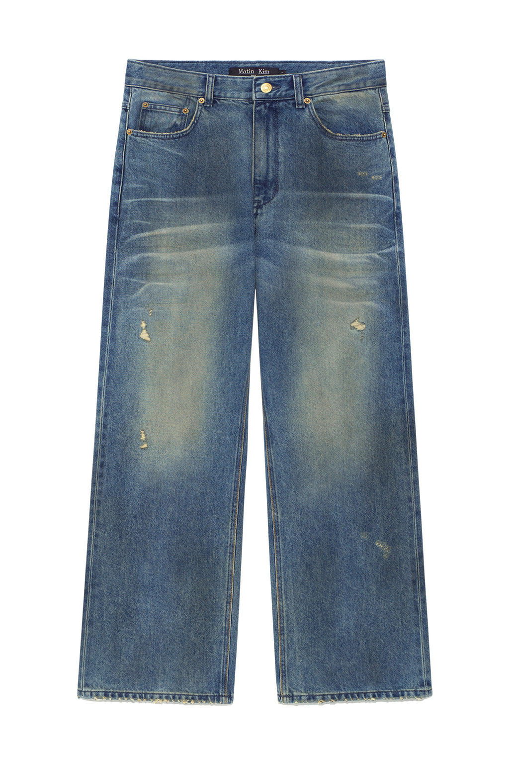 Matin Kim - Embo Washed Denim Pants (Blue) product image 1 | TRAB K-Fashion Australia