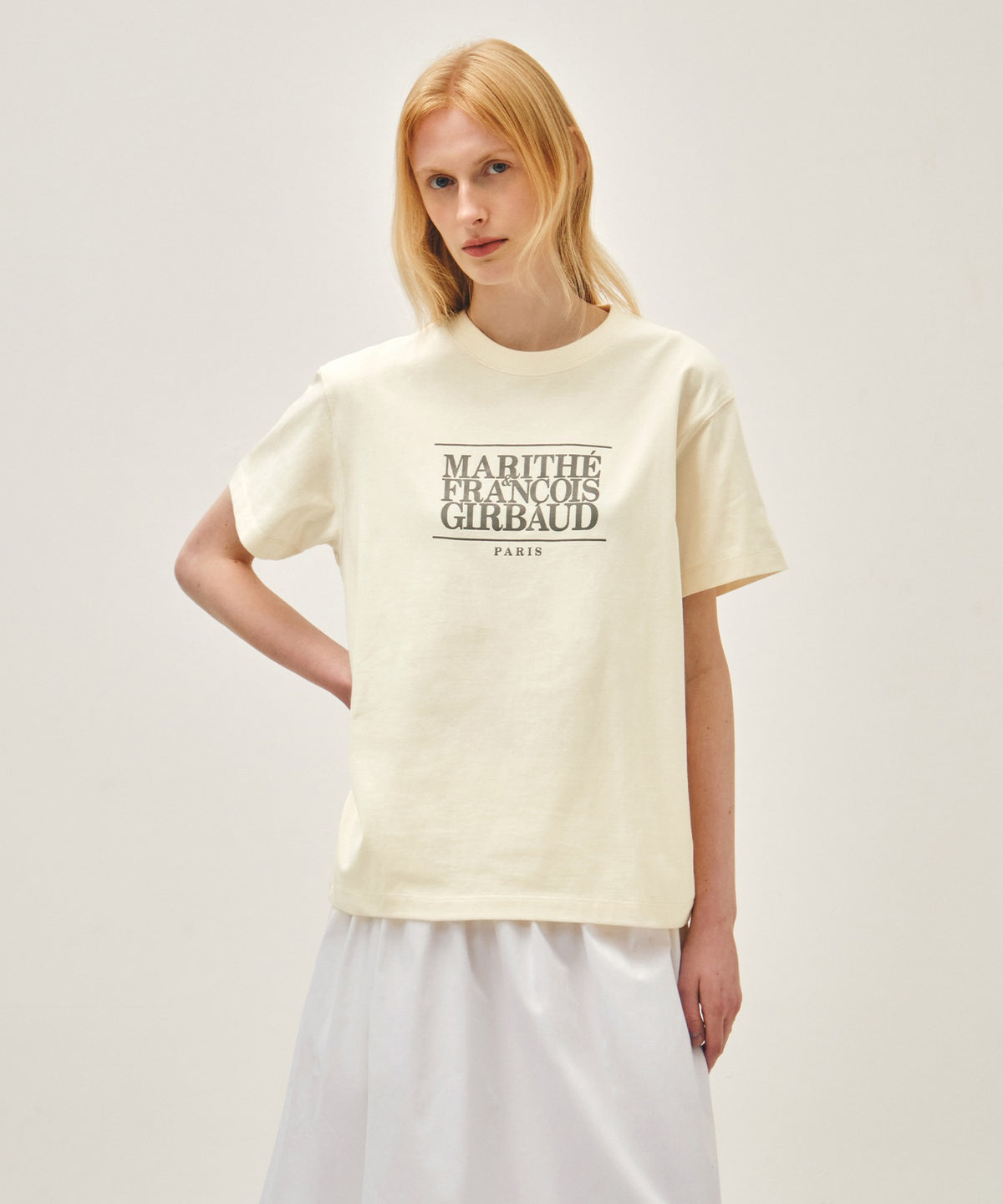 Marithe & Francois Girbaud - Classic Logo Tee (Cream) product image 1 | TRAB K-Fashion Australia