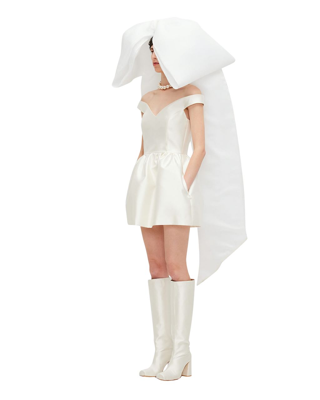 Kimhe Kim - Giant Ribbon Belt (White) product image 2 | TRAB K-Fashion Australia