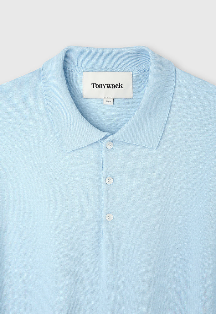 Tonywack - High Gauge Silk Cotton Polo Knit (Baby Blue) product image 7 | TRAB K-Fashion Australia