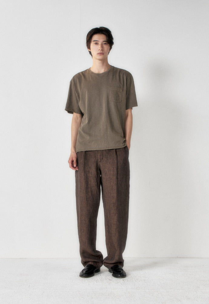 Art if acts - Linen One Tuck Pants (Wood) product image 1 | TRAB K-Fashion Australia