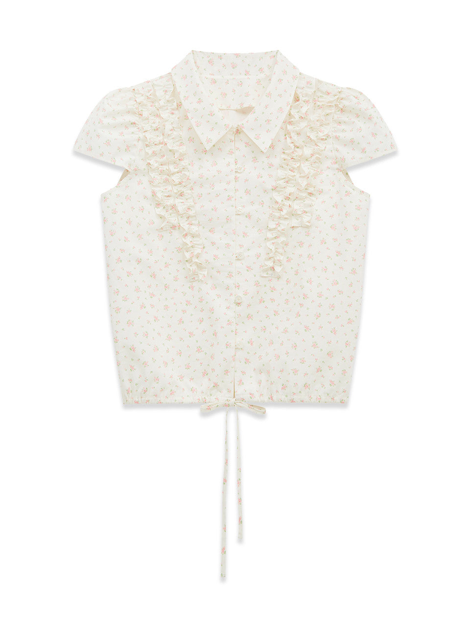 Margarin Fingers - Frill Mixed Blouse (Cream) product image 2 | TRAB K-Fashion Australia