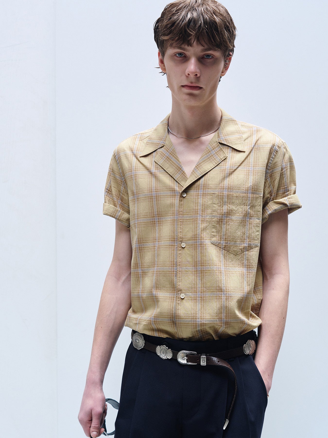 Tonywack - Checked Cotton Bowling Shirt (Dusty Citron) product image 8 | TRAB K-Fashion Australia
