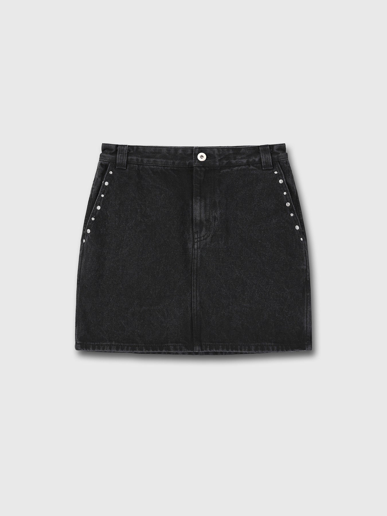 Tonywack - Metal Stud Denim Skirt (Faded Black) product image 6 | TRAB K-Fashion Australia
