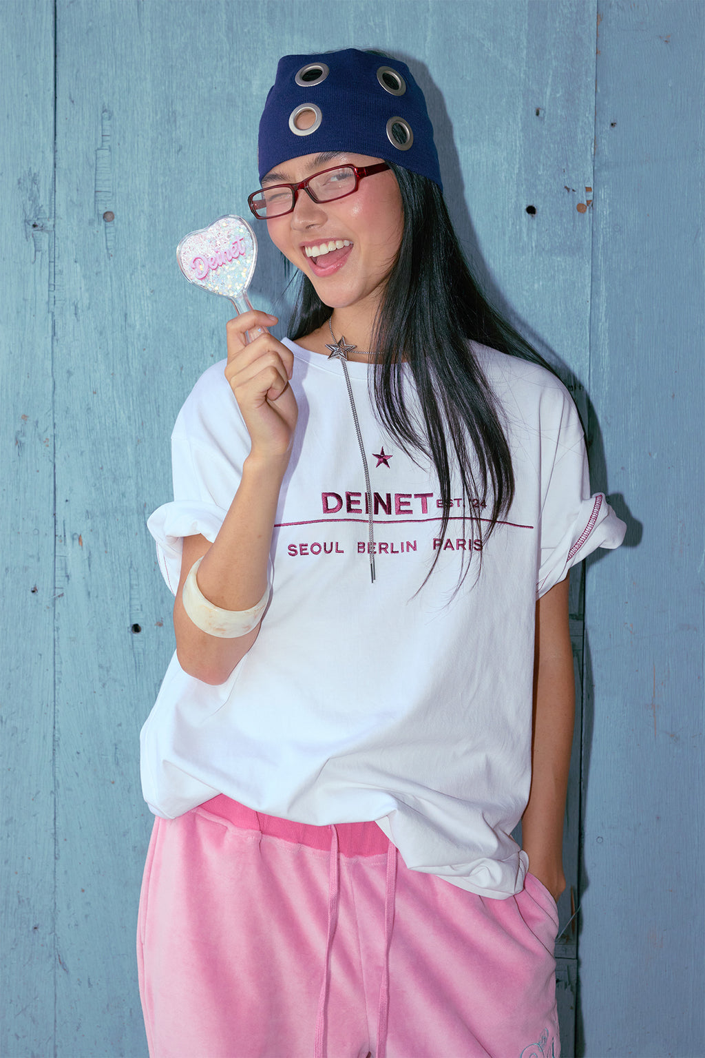 Deinet - Rose Typo Capri Jogger Pants (Pink) product image 7 | TRAB K-Fashion Australia