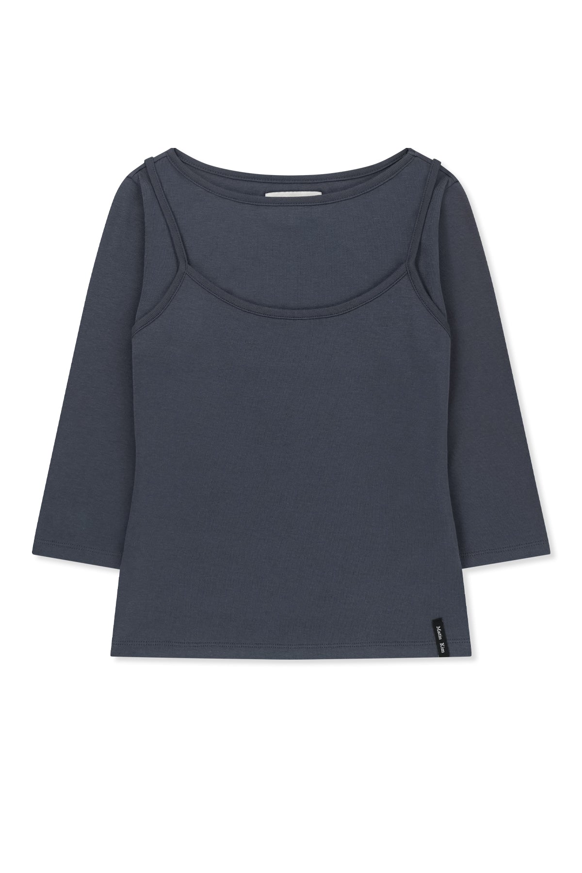 Matin Kim - 3/4 Sleeve Top & Tank Layered Set (Smoke Blue) product image 1 | TRAB K-Fashion Australia
