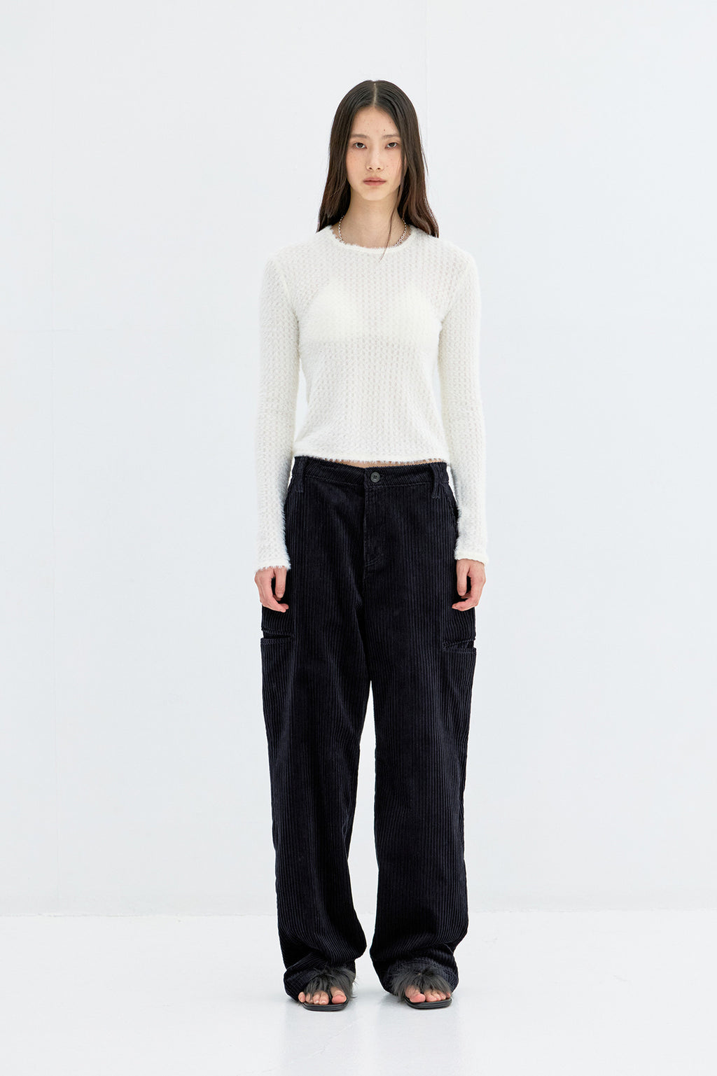 Coor - Corduroy Side Pocket Pants (Navy) product image 2 | TRAB K-Fashion Australia