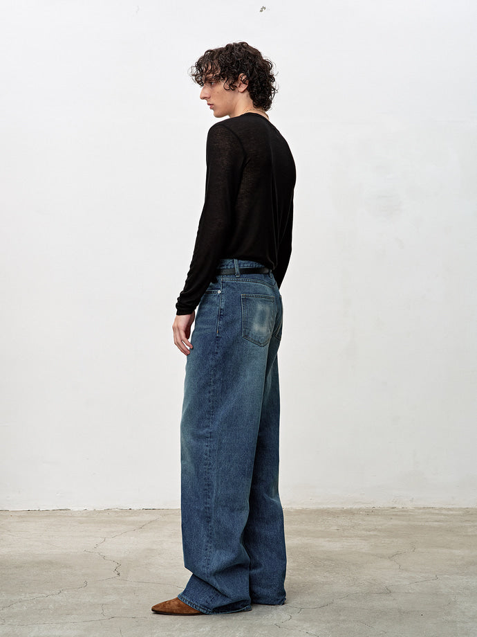 Tonywack - Wide-Leg Denim Jeans (Mid Blue) product image 5 | TRAB K-Fashion Australia