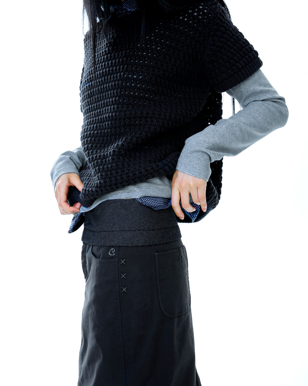 Coyseio - Waist Panel Skirt (Charcoal) product image 4 | TRAB K-Fashion Australia