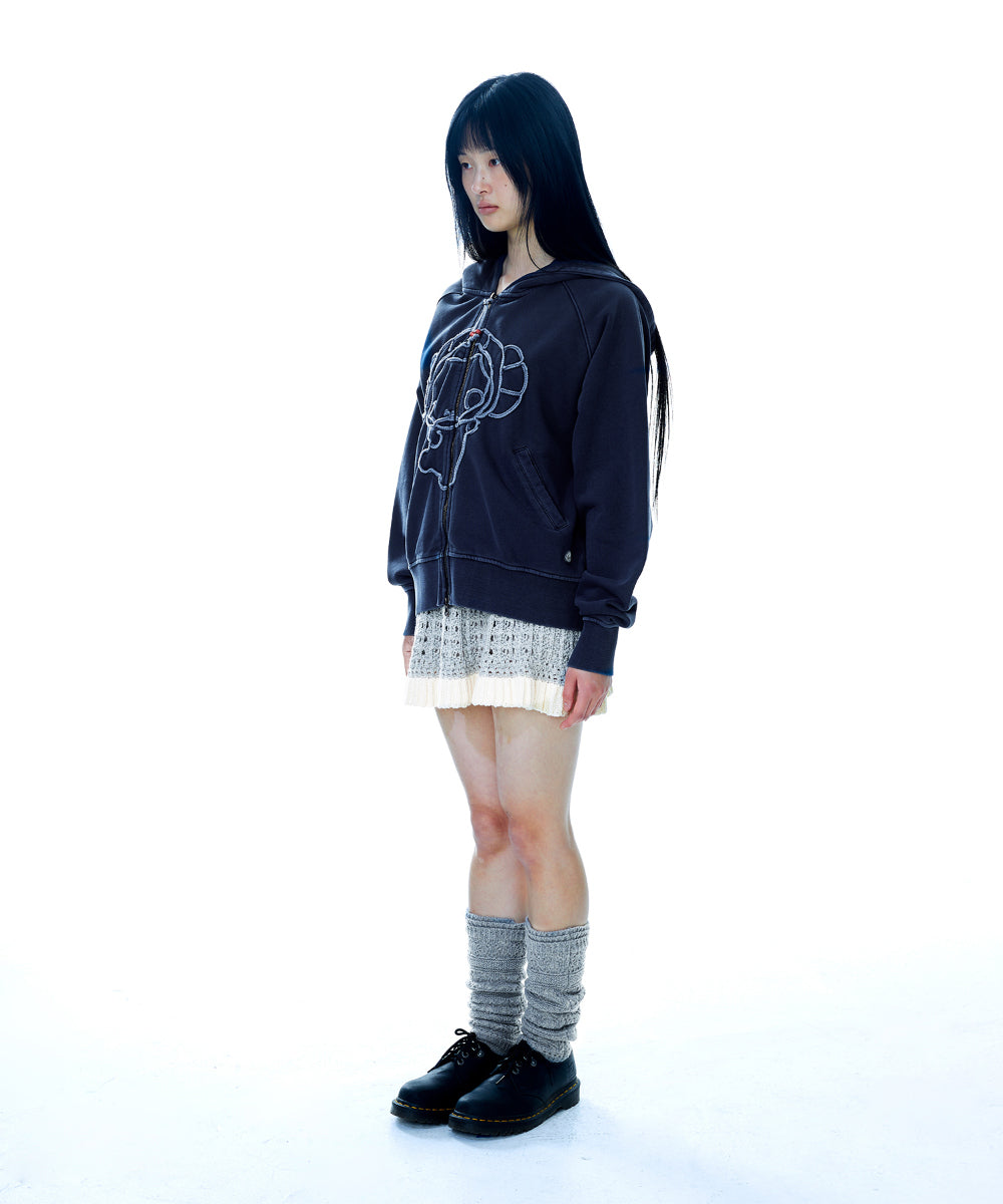 Coyseio - Vintage Tape Hood Zip-Up (Navy) product image 12 | TRAB K-Fashion Australia